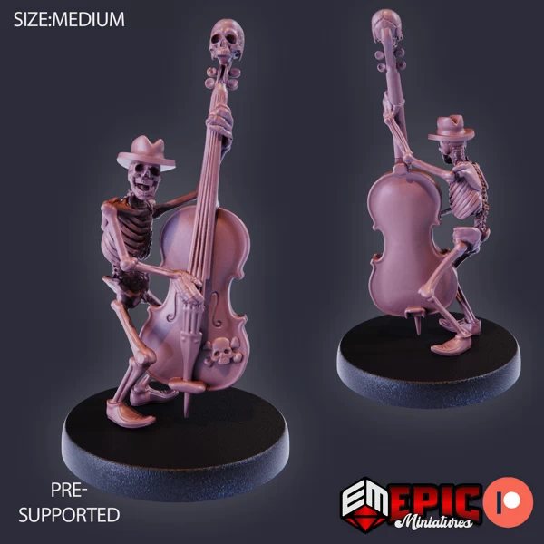 1236 - Skeleton Musician Double Bass (Medium)