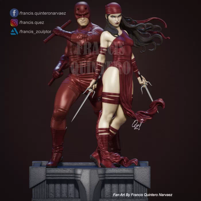Daredevil Elektra Diorama