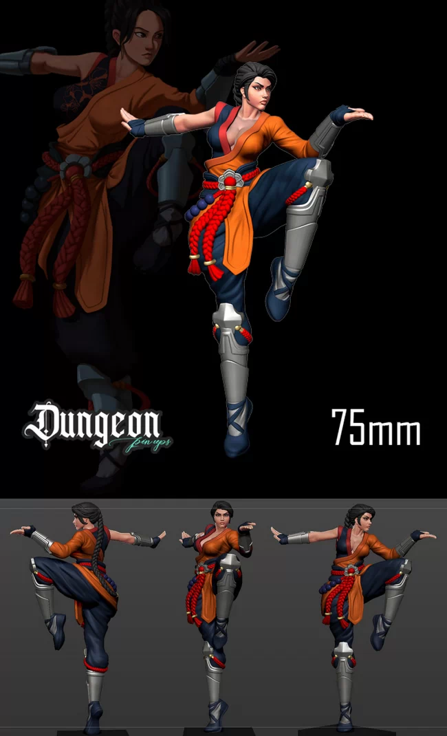 Dungeon Pin-ups - Monk