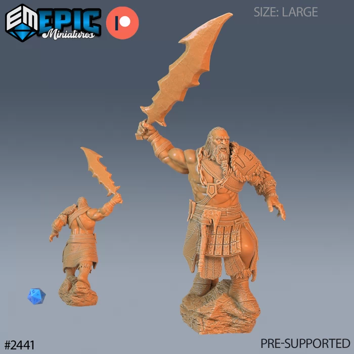 Epic Miniatures - Half Frost Giant Attacking (Large)