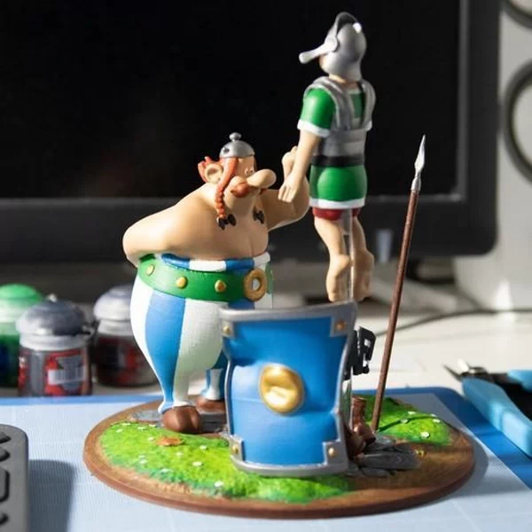Fanart Obelix slaps a roman legionnaire diorama