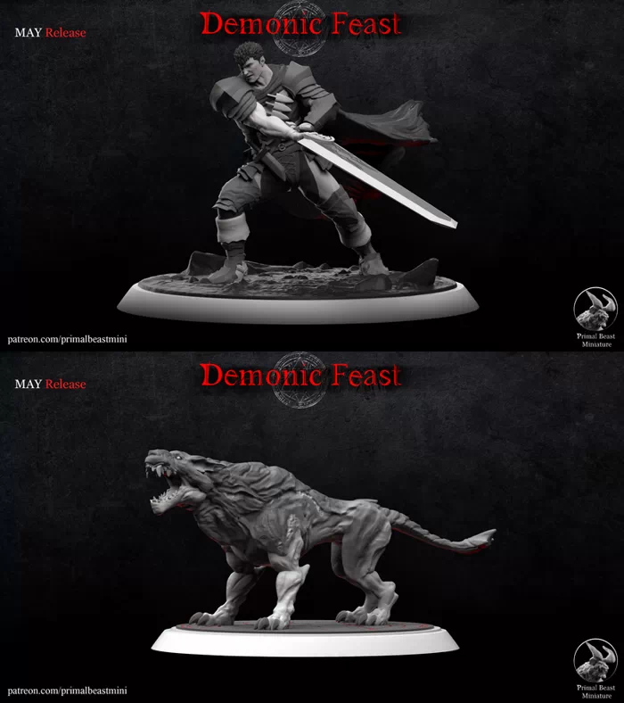 Hell Hound and Dark Swordsman