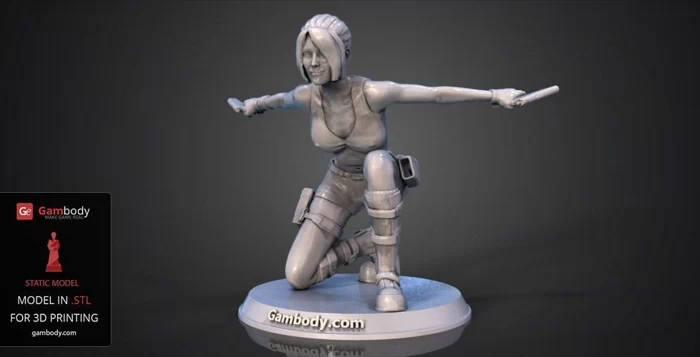 Lara Croft action pose