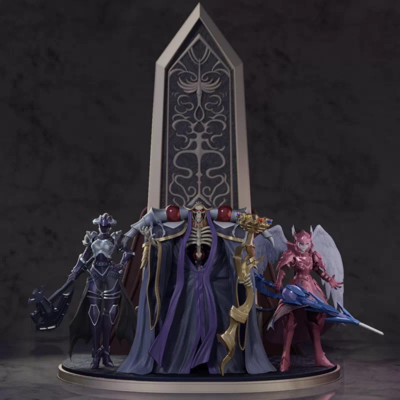 Overlord Diorama - Ainz, Albedo and Shalltear - 3D print model STL