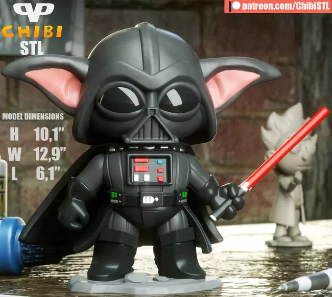 3DXM - Baby Yoda as Darth Vader Chibi