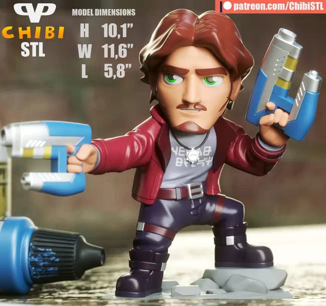 3DXM - Star-Lord Chibi Unmasked Head