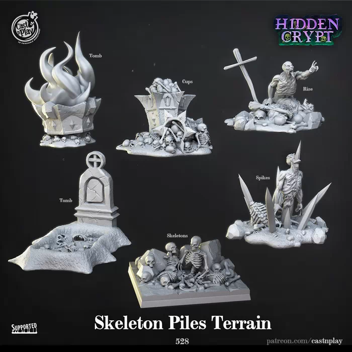 Cast'N'Play - Hidden Crypt - Skeleton Piles Terrain