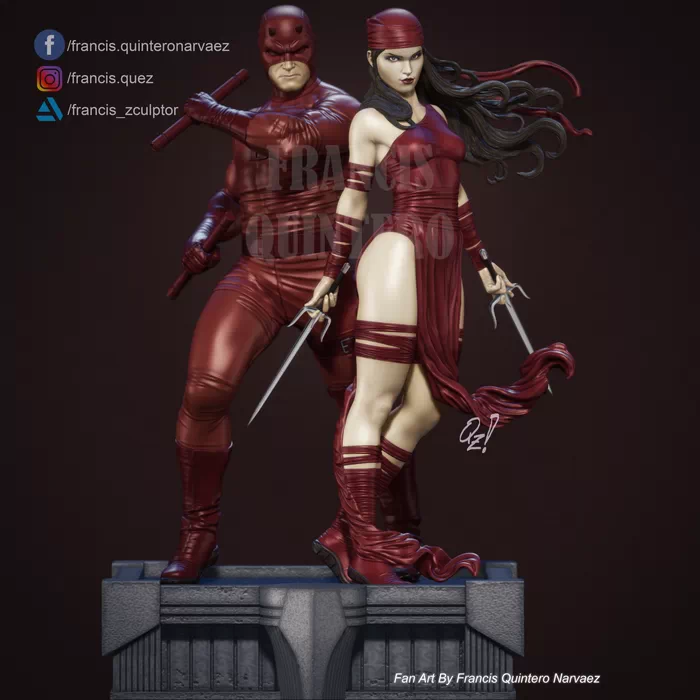 Daredevil & Elektra Diorama