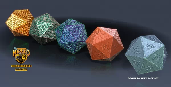 Hex3D - Bonus D20 Dice Set