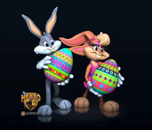 Hex3D - Bugs Bunny and Lola Bunny Egg Holders