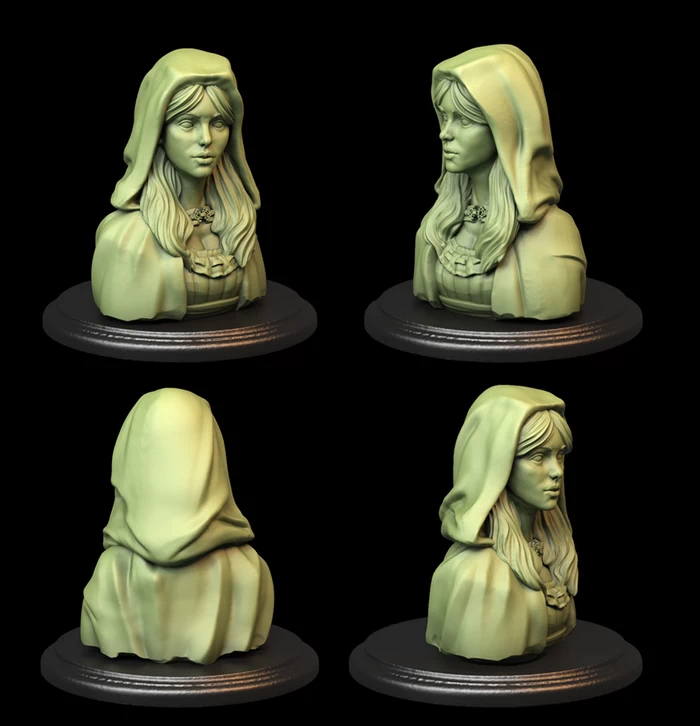 Hooded Girl Bust