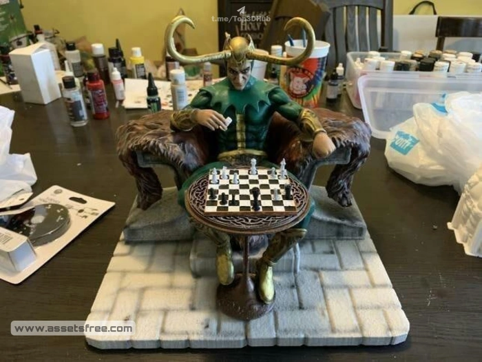 Loki playing chess