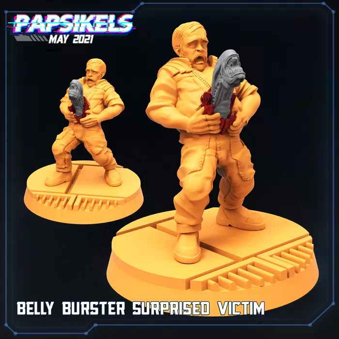 Papsikels - Aliens Vs Human - Alien Belly Burster Surprised Victim