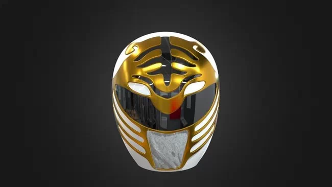 Power Rangers MMPR - White and Gold helmet