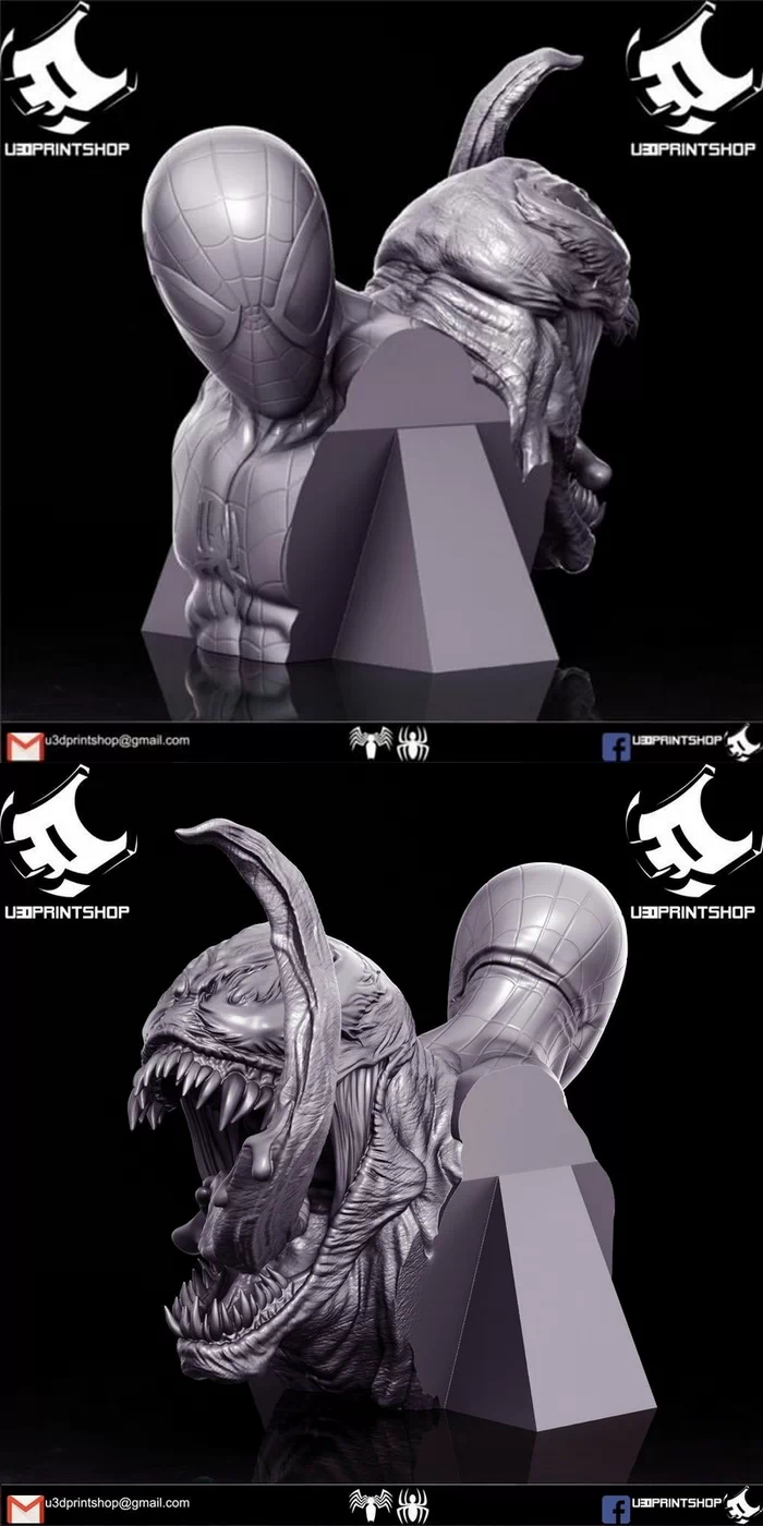 Spiderman VS Venom Bust