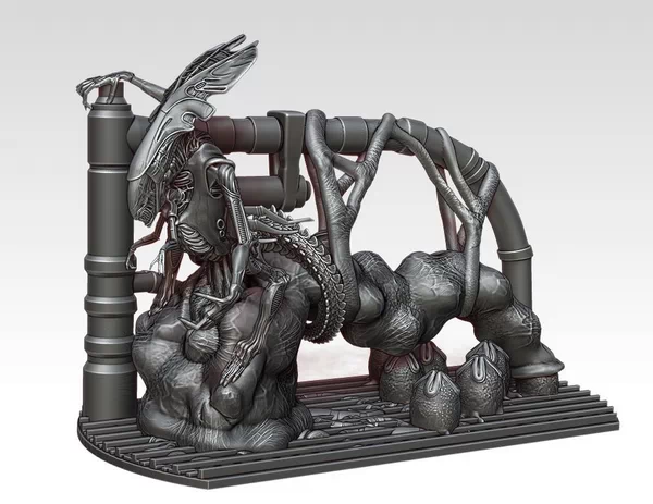 Hex3d - Alien Queen eggs diorama