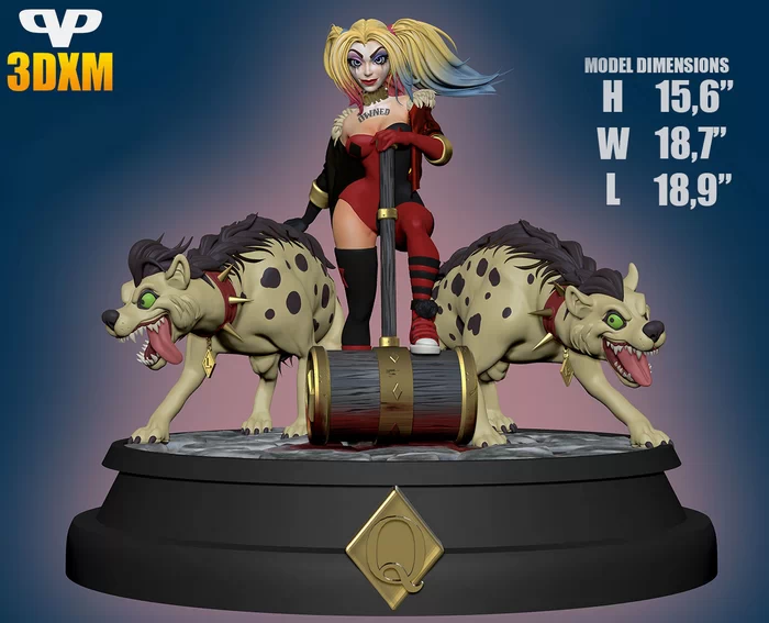 Harley Quinn with hyenas (Bud and Lou)