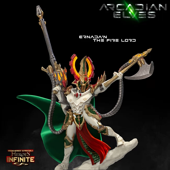 Heroes Infinite - Arcadian Elves - Ernada'n the Fire Lord