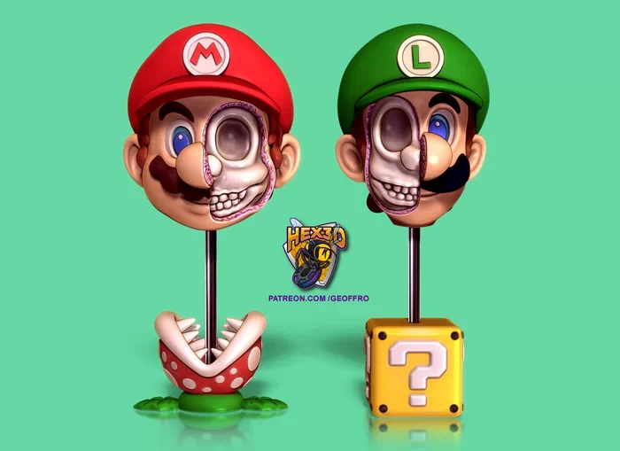 Mario Luigi Zombie Head Setnbsp‣ AssetsFreecom