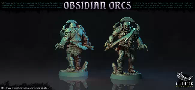 Suttungr Miniatures - The Obsidian Orc Warband - Moonblade Captain