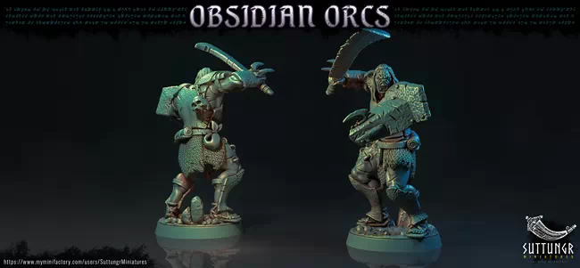 Suttungr Miniatures - The Obsidian Orc Warband - Shield Bearer