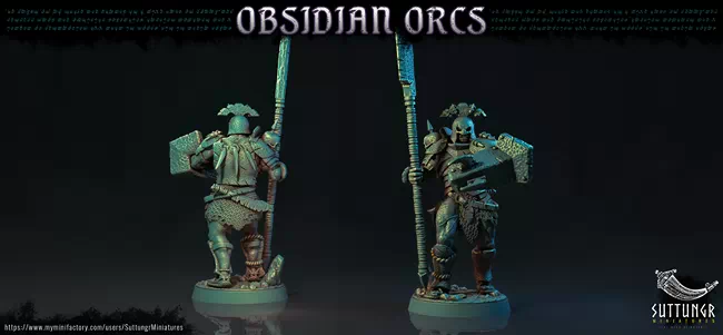 Suttungr Miniatures - The Obsidian Orc Warband - Spearman Vanguard