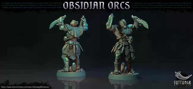 Suttungr Miniatures - The Obsidian Orc Warband - Tribal Berserker