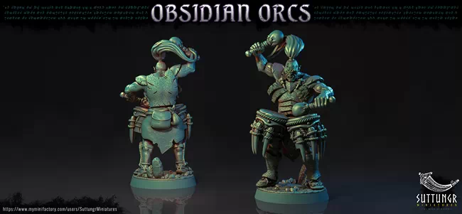 Suttungr Miniatures - The Obsidian Orc Warband - Wardrummer