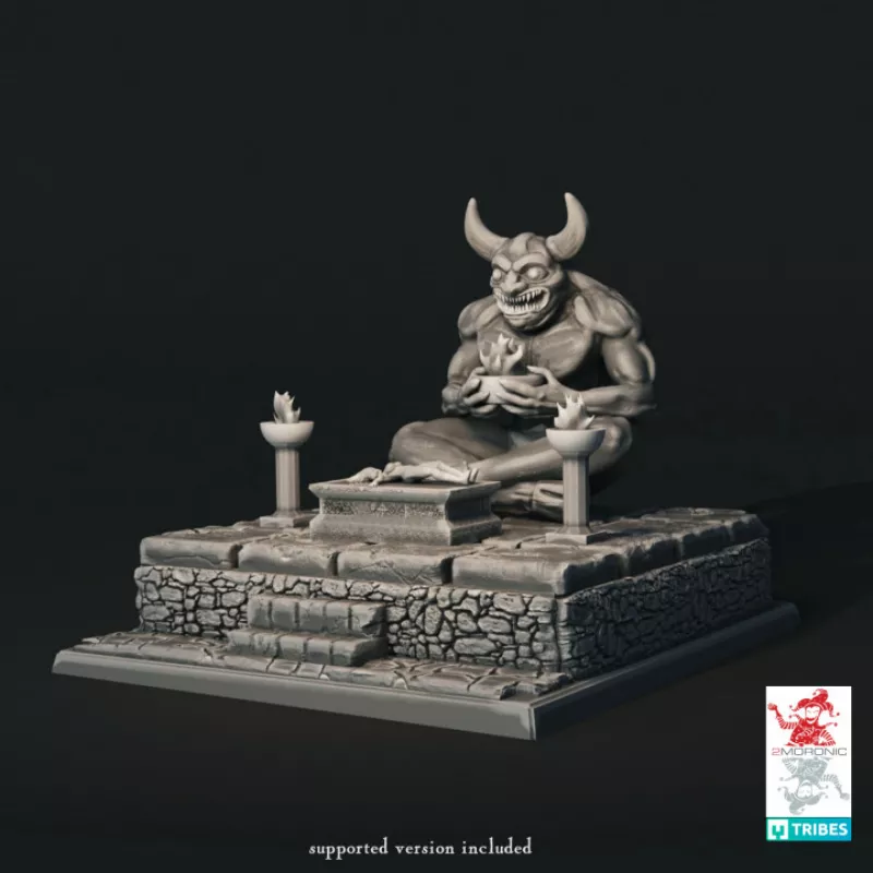 2moronic miniatures - Demon Idol with Girl on a Sacrificial Altar diorama