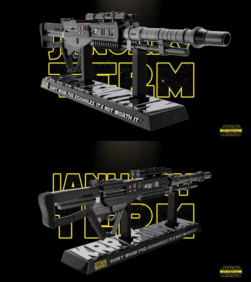 Black Krrsantan Wookie Rifle Star Wars