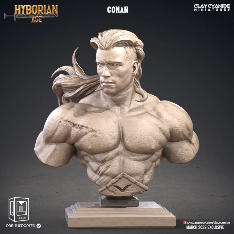 ClayCianide Miniatures - Hyborian Age - Conan BUST