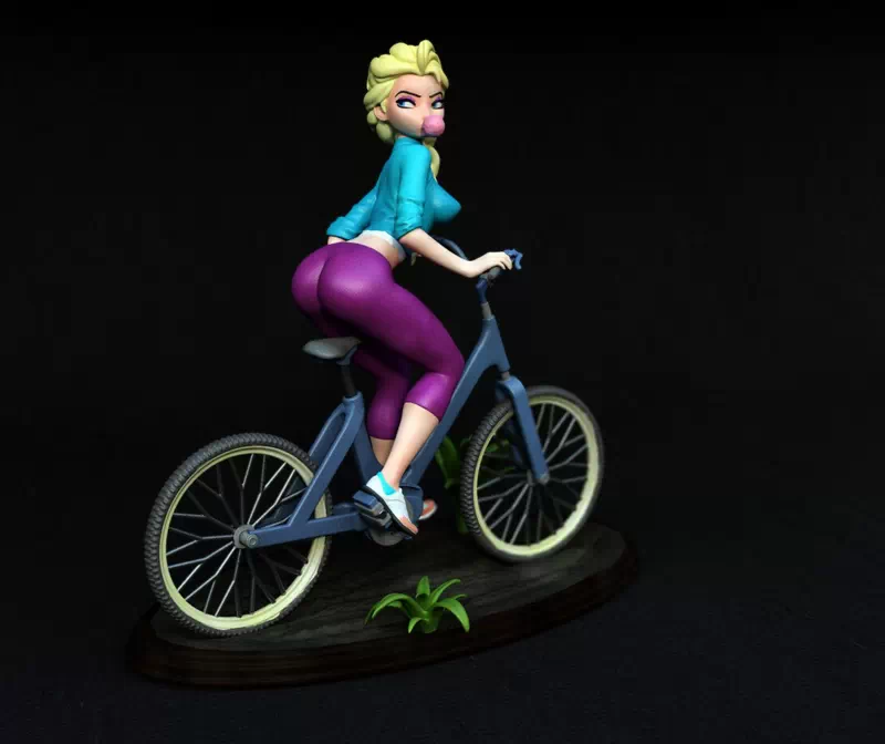 Elsa on bike