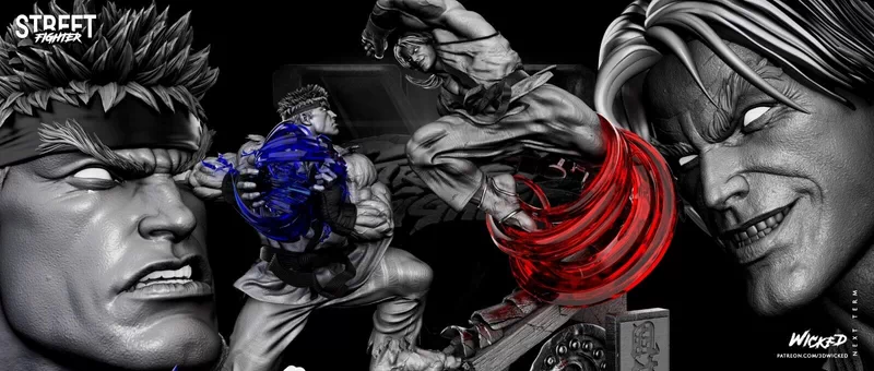 STREET FIGHTER RYU vs. KEN Statue Diorama Capcom Resin Model Kit