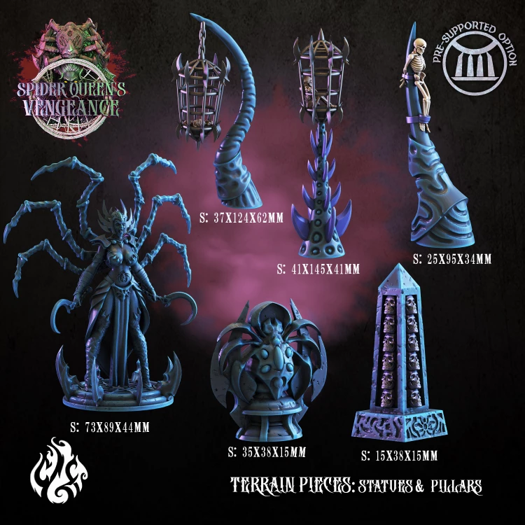 Terrain Pieces Statues & Pillars - Spider Queen's Vengean