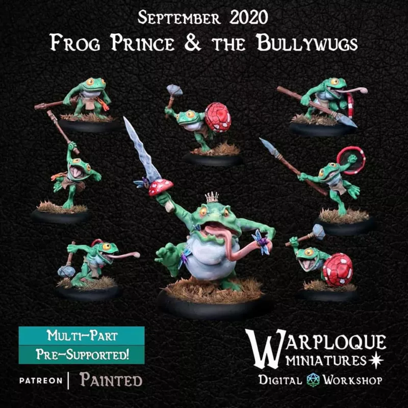 Warploque Miniatures - Frog Prince and the Bullywugs