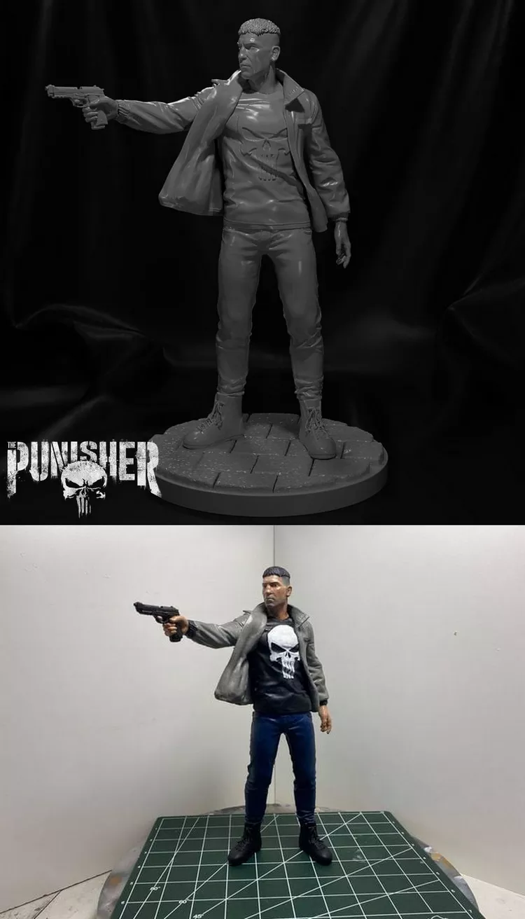 Punisher statue of holding gun