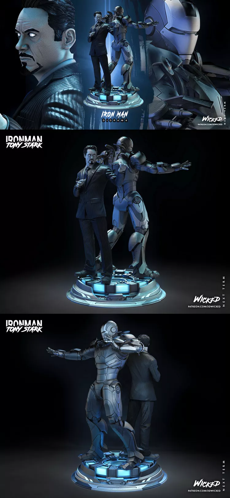 Diorama Iron Man and Tony Stark