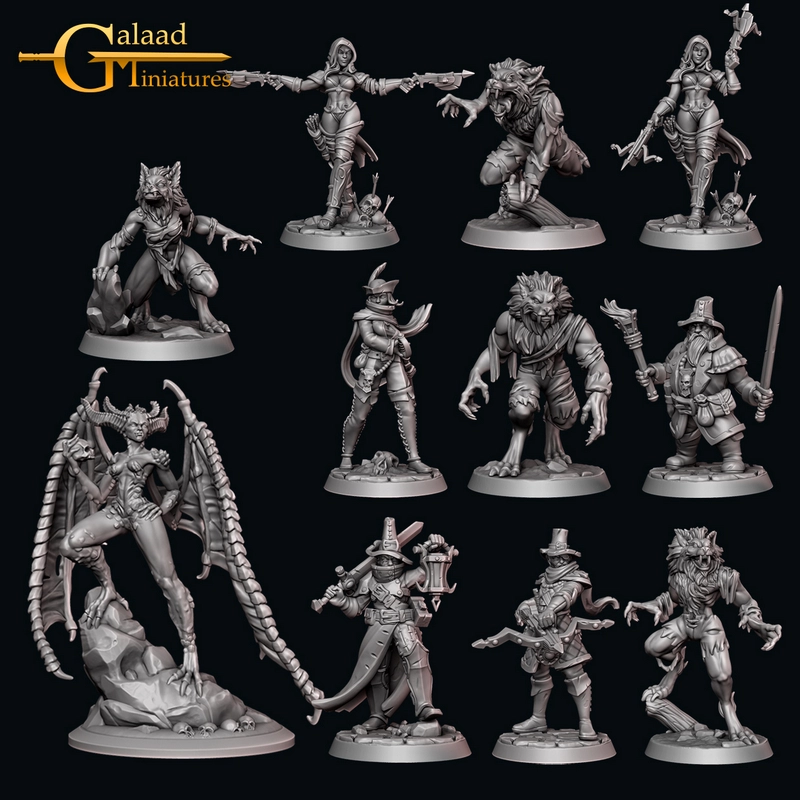 Galaad Miniatures - Hunters and Werewolf - October 2022