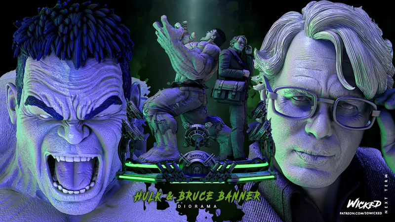 Diorama - Hulk and Bruce Banner