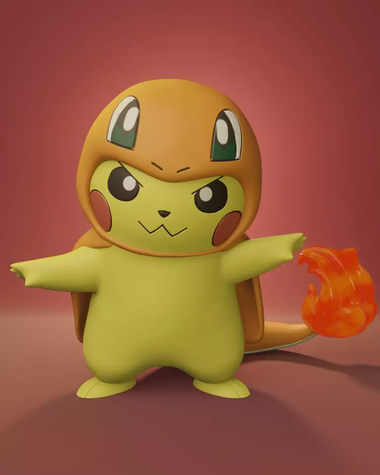 Pikachu cosplay Charmander