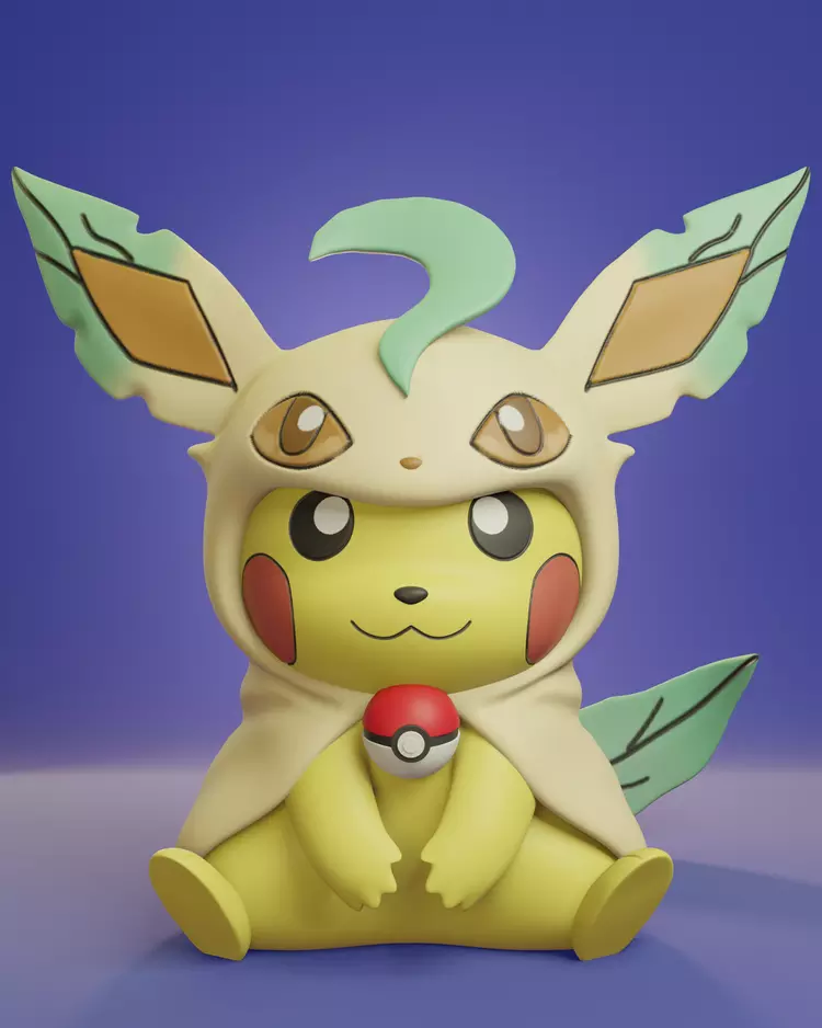 Pikachu cosplay Leafeon