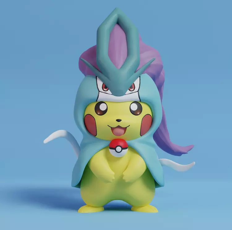 Pikachu cosplay Suicune