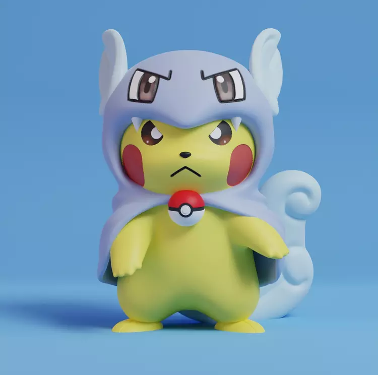 Pikachu cosplay Wartortle