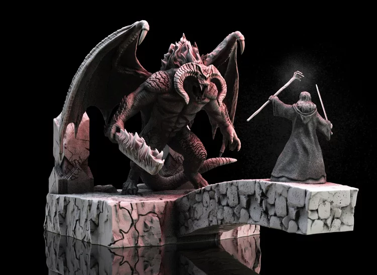 Balrog vs Gandalf Diorama