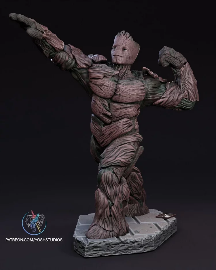 Swole Groot Statue and Flexi