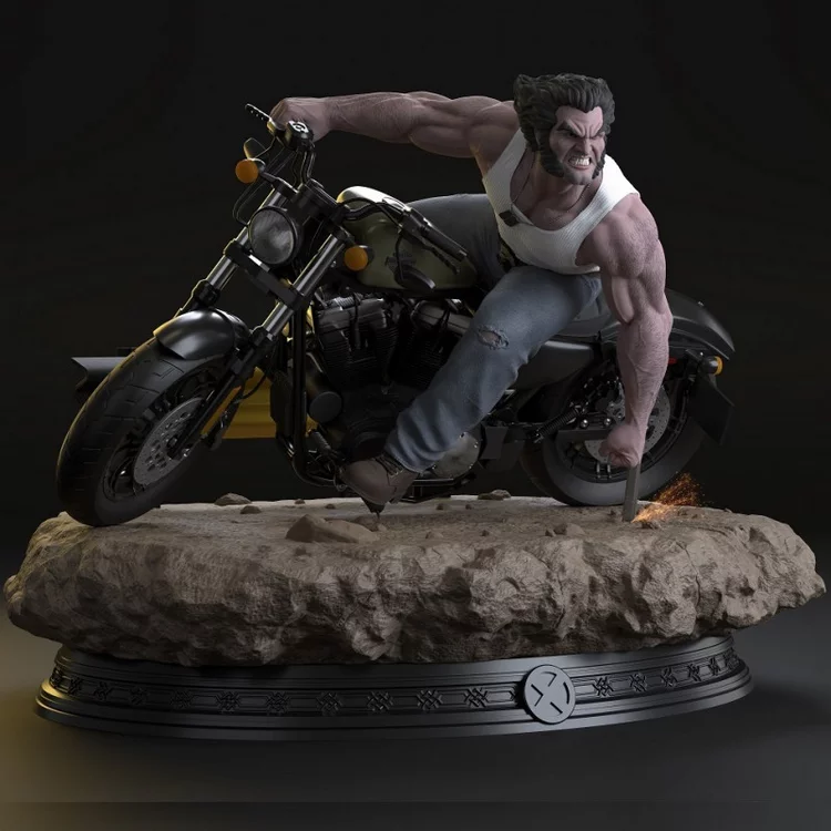 Wolverine Logan on Bike