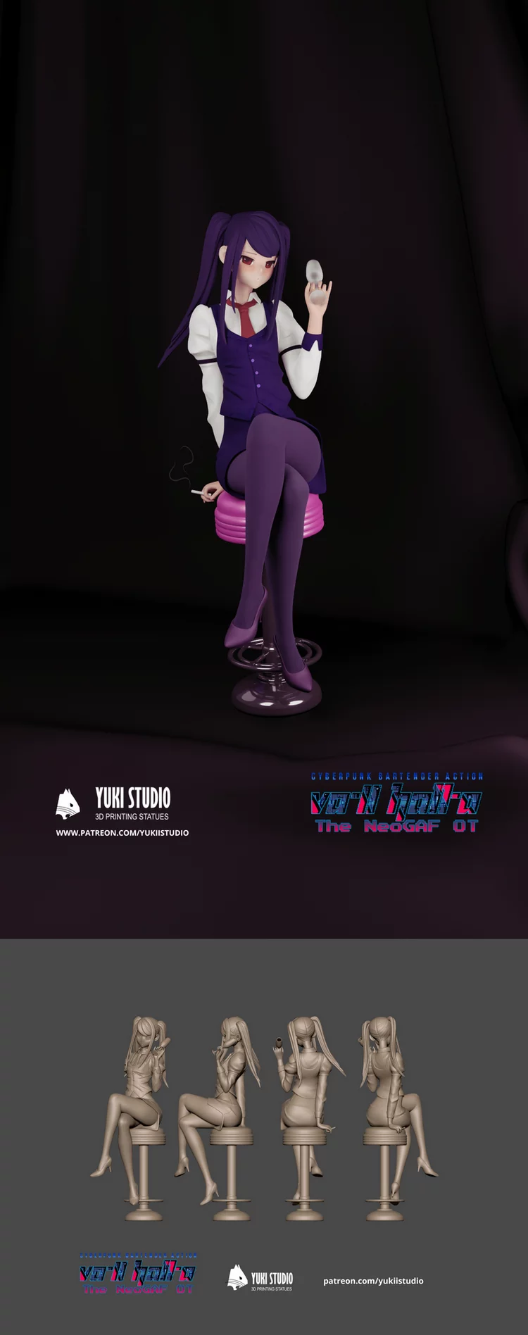 Figura POP UP PARADE L - Jill Stingray Da VA-11 Hall-A: Cyberpunk Bartender Action - Altezza 24 Cm