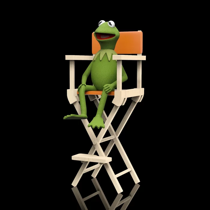 Kermit on chair