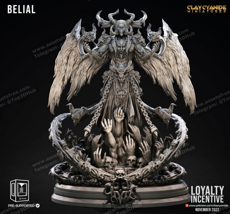 Download Free High Quality Princes Of Hell 3D Model For Printing DAZ   Clay Cyanide November 2022 Princes Of Hell Loyalty Belial.webp