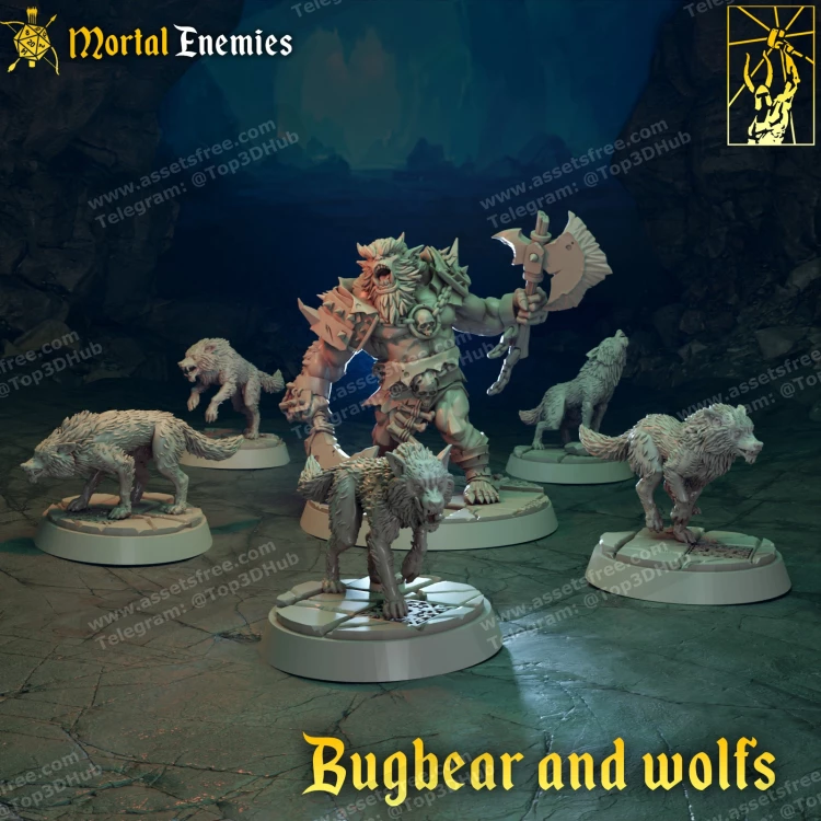 Mortal Enemies - Bughbear and wolfs_